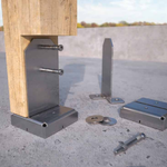 Concealed "T" shaped post base kit — Rothoblaas Easy Tie