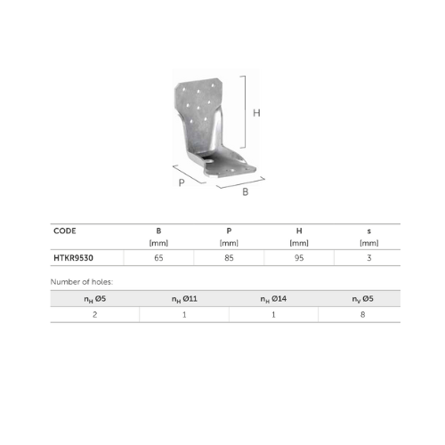 HTKR Reinforced Tensile Angle Bracket Zinc-Plated - Image 2